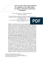 An Assessment of Crude Oil Leakage Beneath Atankinare Finery in The Niger Delta Sub-Region Nigeria, Through Geotechnical Techniques