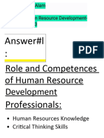 Answer#l:: Role and Competences of Human Resource