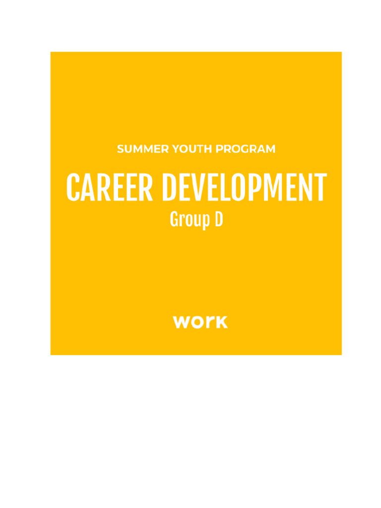 Youth Career Development Workshops | PDF | Goal | Job Interview