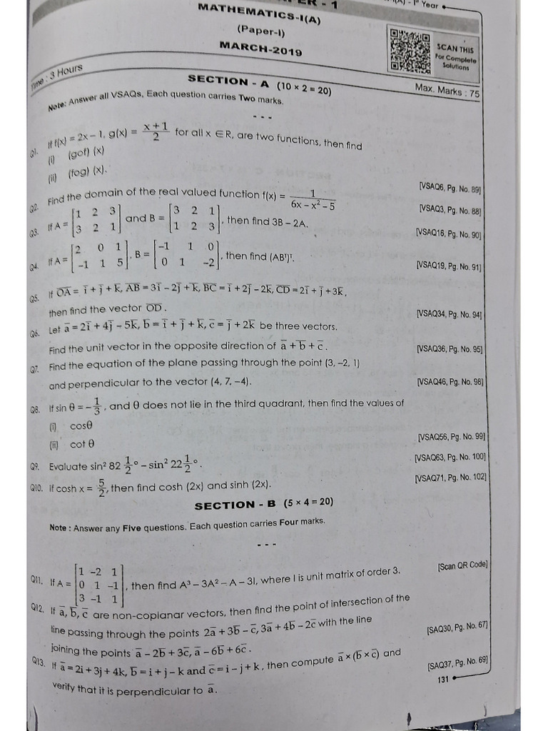 Purna Sir 1A Question Papers, VSAQs | PDF