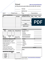 Hoja de Control de Procesos para Todas Las Recetas