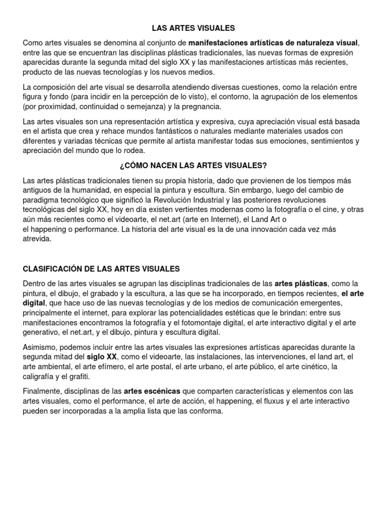 Las Artes Visuales | PDF | Arte
