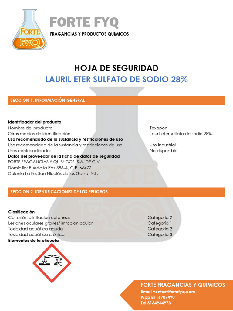 Lauril Eter Sulfato de Sodio 28 PDF Toxicidad Residuos