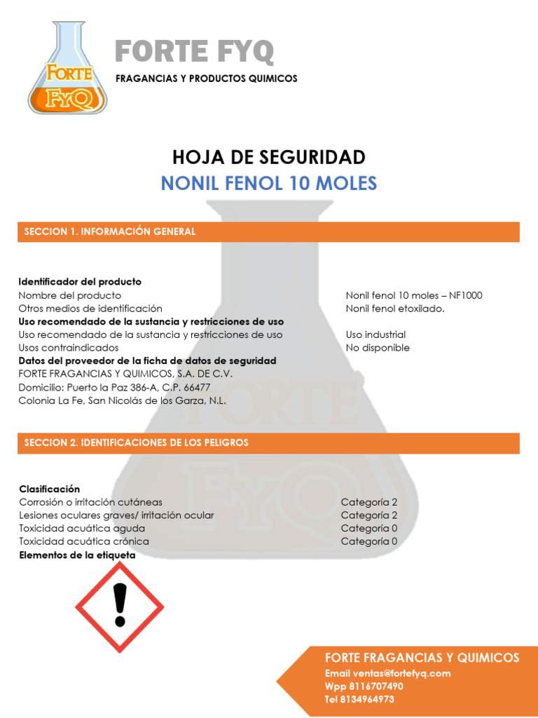 Nonil Fenol 10 Moles | PDF