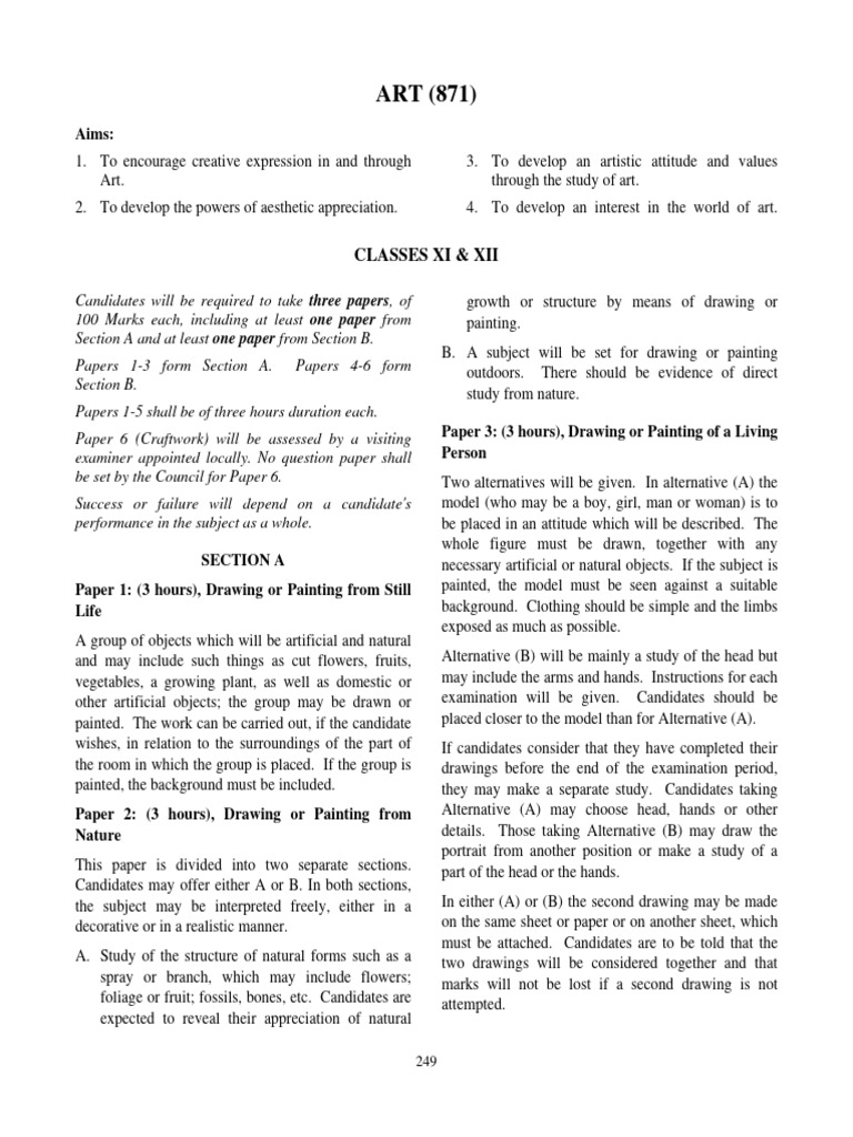 Art Curriculum for Senior Students | PDF | Drawing | Sculpture