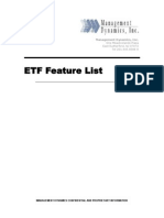 ETF Feature List