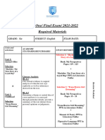 Required Materials - Final Exam