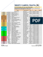 Updated English Timetable 2nd Semester 2021