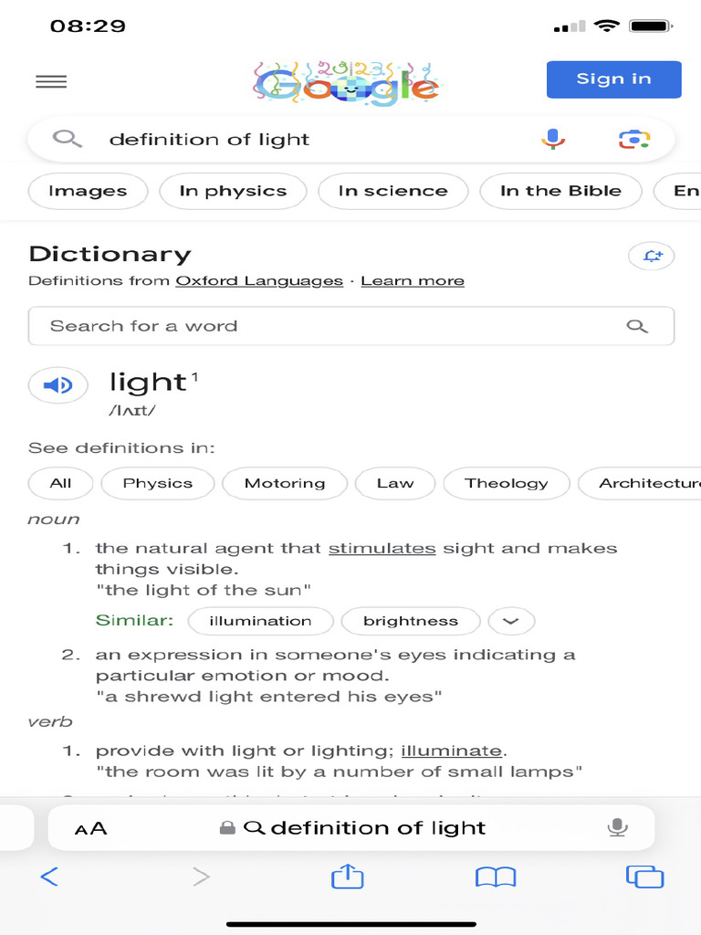 Definition of Light Google Search PDF