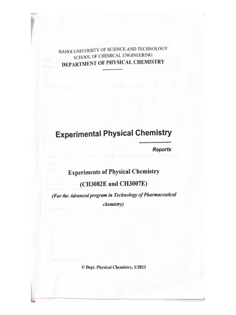 Experimental Physical Chemistry PDF