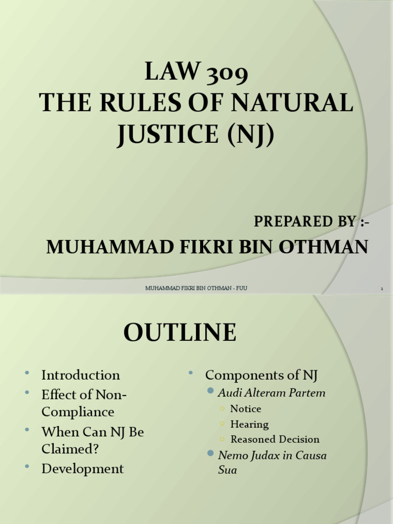 LAW309-3 Natural Justice | PDF | Public Law | Political Law