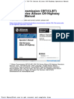 Allison Transmission CBTCLBT 700 754 Series Allison Off Highway Operators Manual