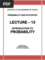 Lecture-13 Introduction To Probability Lecture