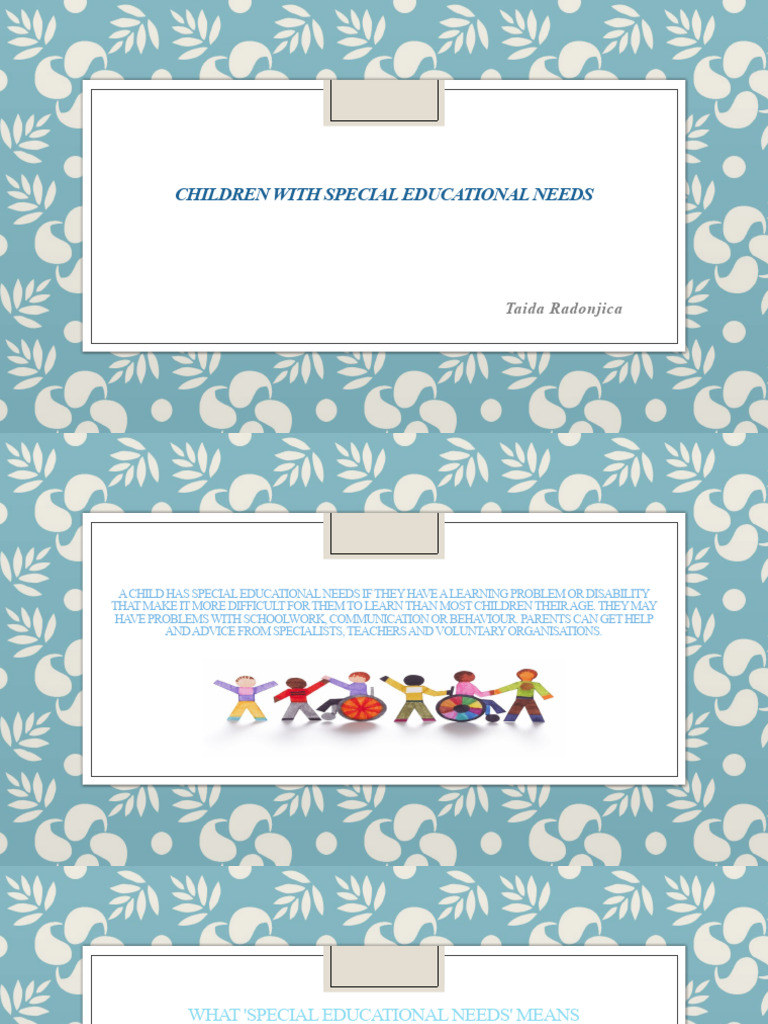 Children With Special Educational Needs | PDF | Special Education ...