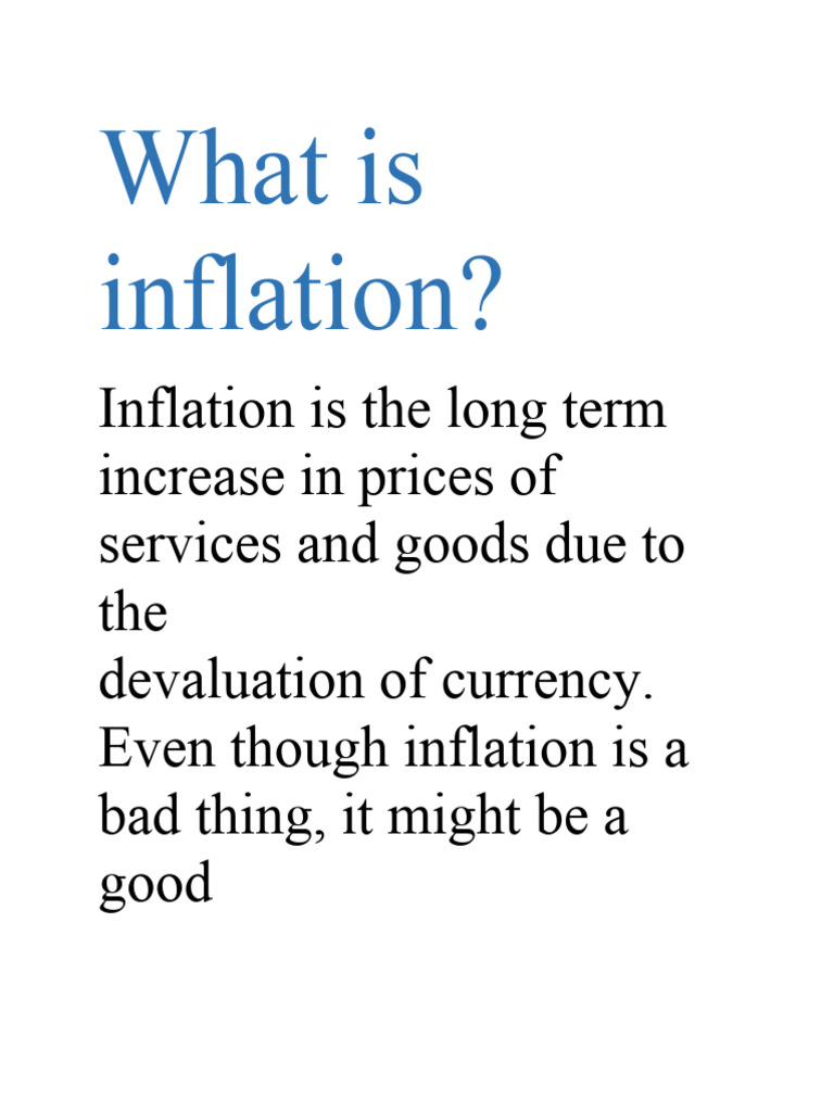 What Is Inflation PDF Cost Of Living Internal Rate Of Return