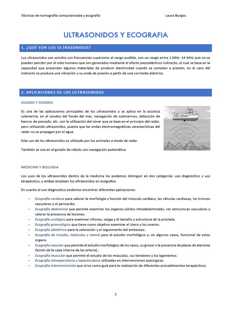 Ultrasonidos y Ecografía: Fundamentos y Usos | PDF | Ultrasonido ...