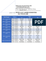Jadwal Ujian Madrasah Aliyah Nur Ilahi