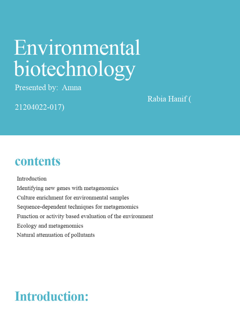 Environmental Biotechnology Insights | PDF | Wellness