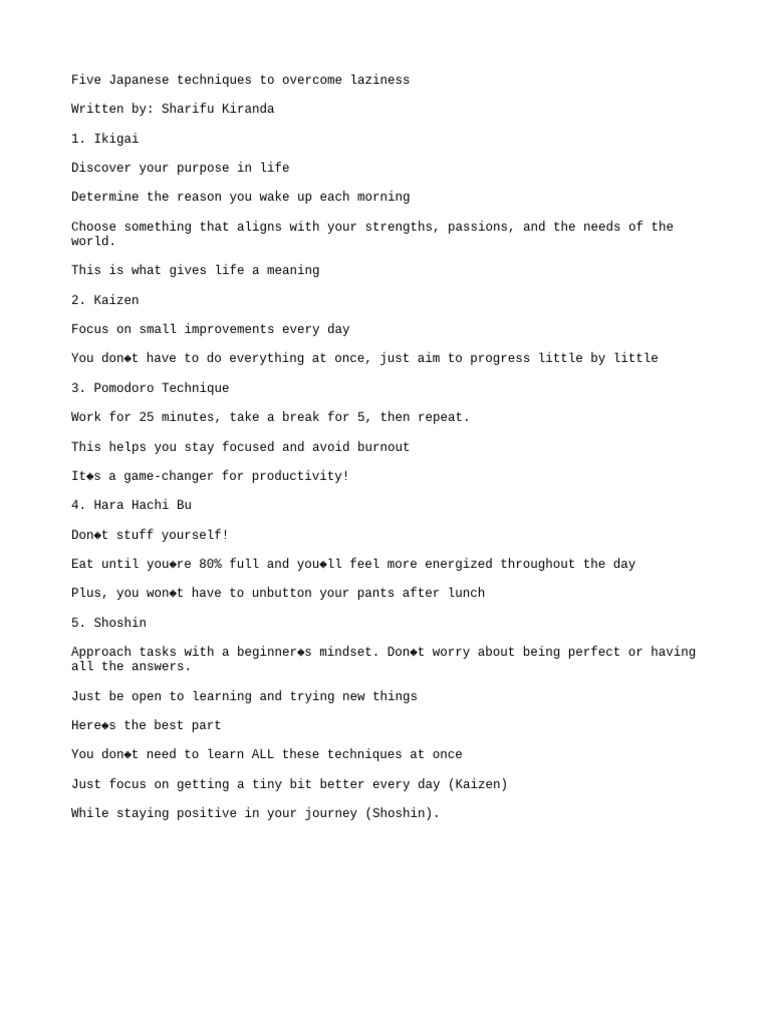 5 Japanese Techniques Pdf