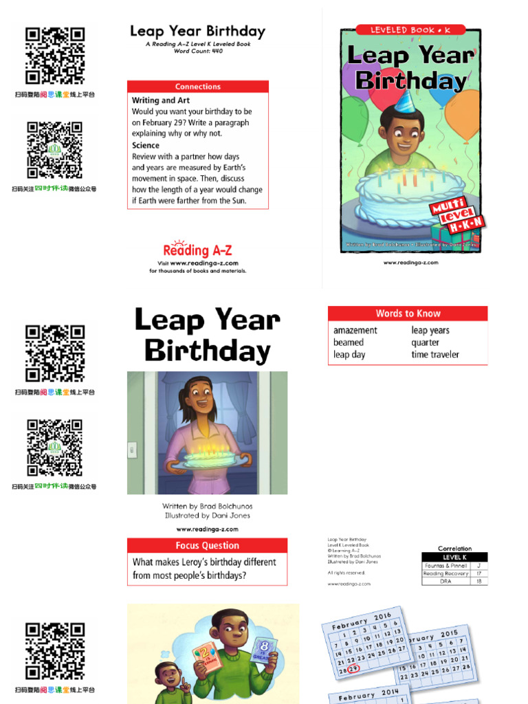 阅思课堂 RAZ K25 Leap Year Birthday | PDF