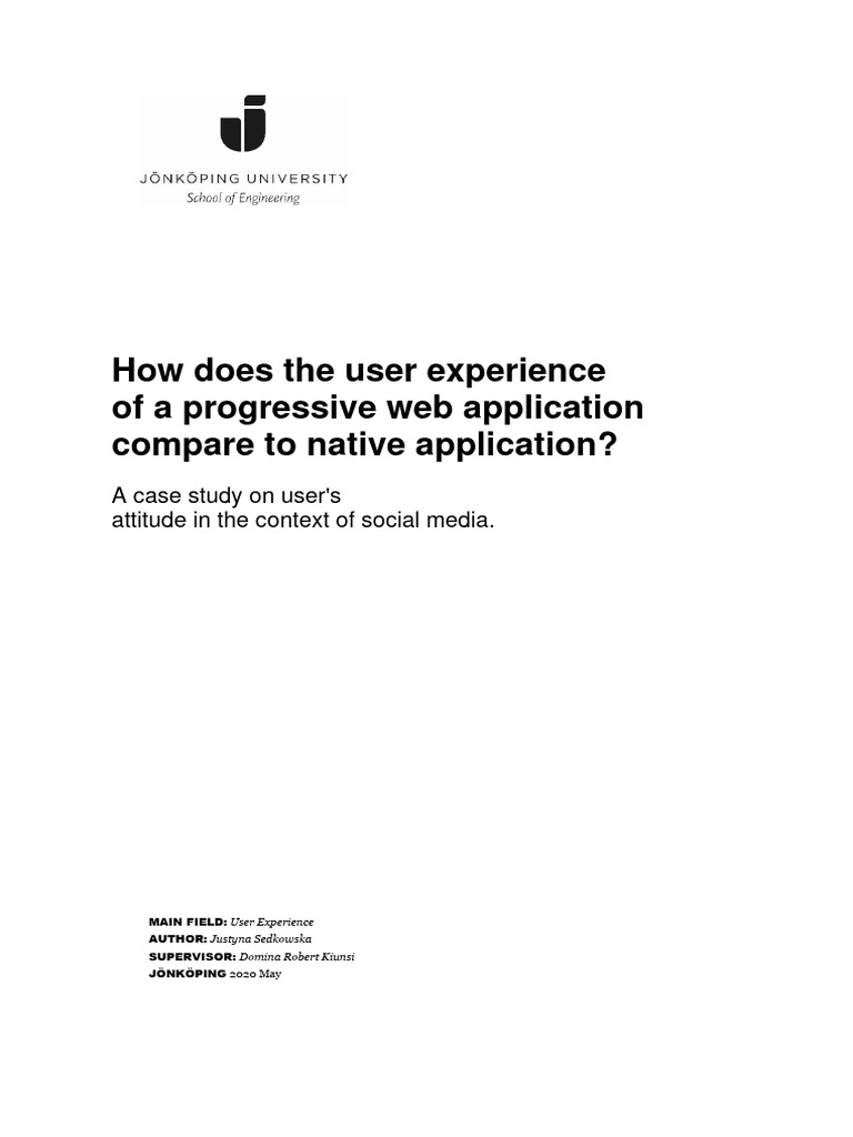 How does the user experience of a progressive web application compare