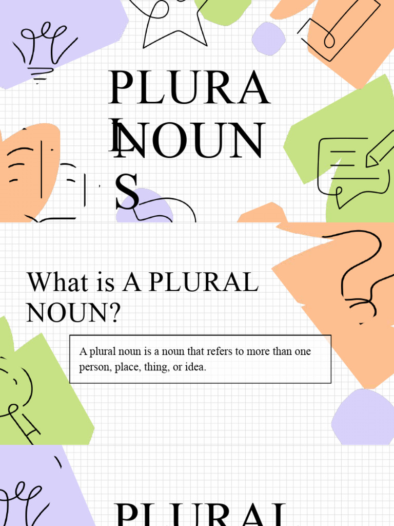 Plural Nouns PDF Plural Grammatical Number