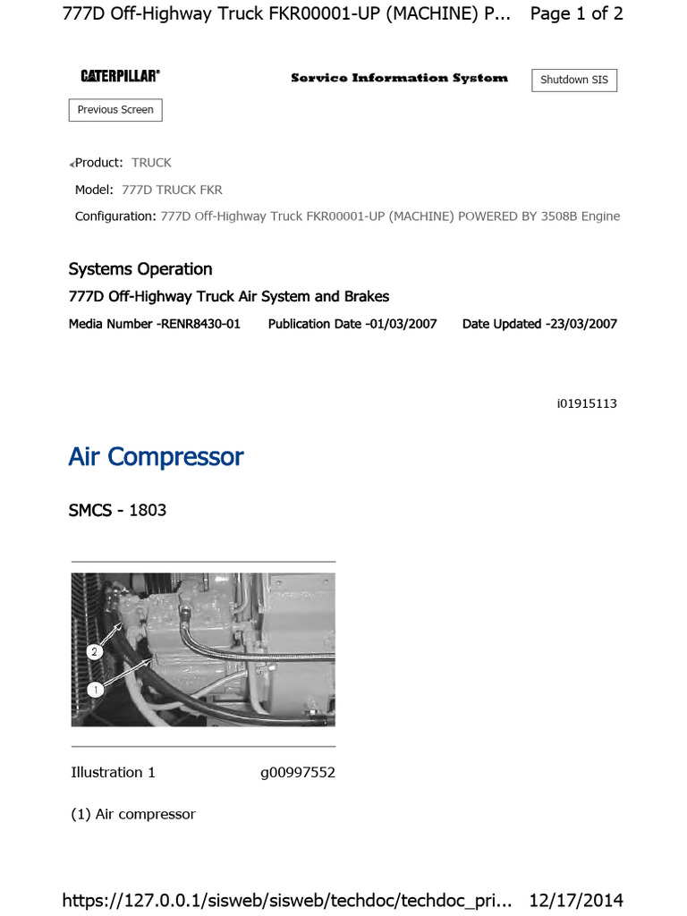 777D System Operation - Air Compressor | PDF | Technology & Engineering