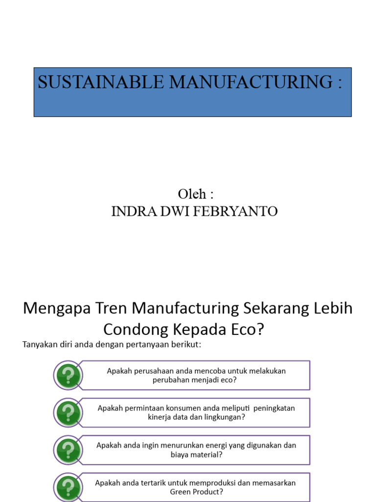 Sustainable Manufacturing Practices Guide | PDF | Recycling ...