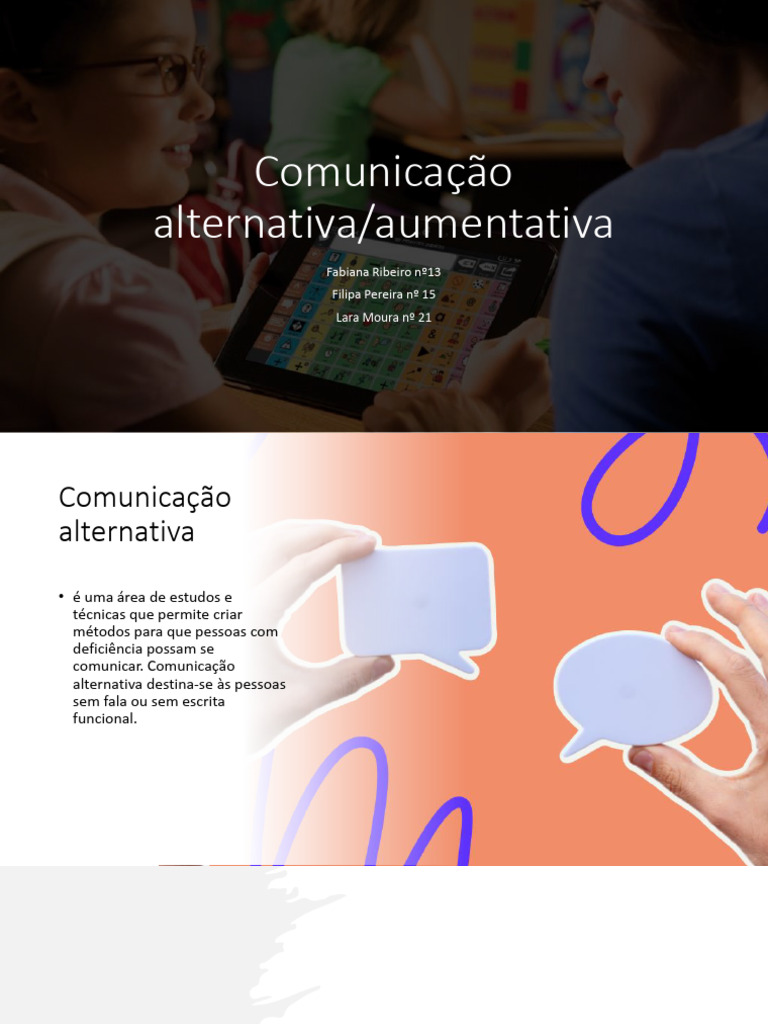 Comunicação Alternativa e Aumentativa | PDF | Comunicação | Acessibilidade