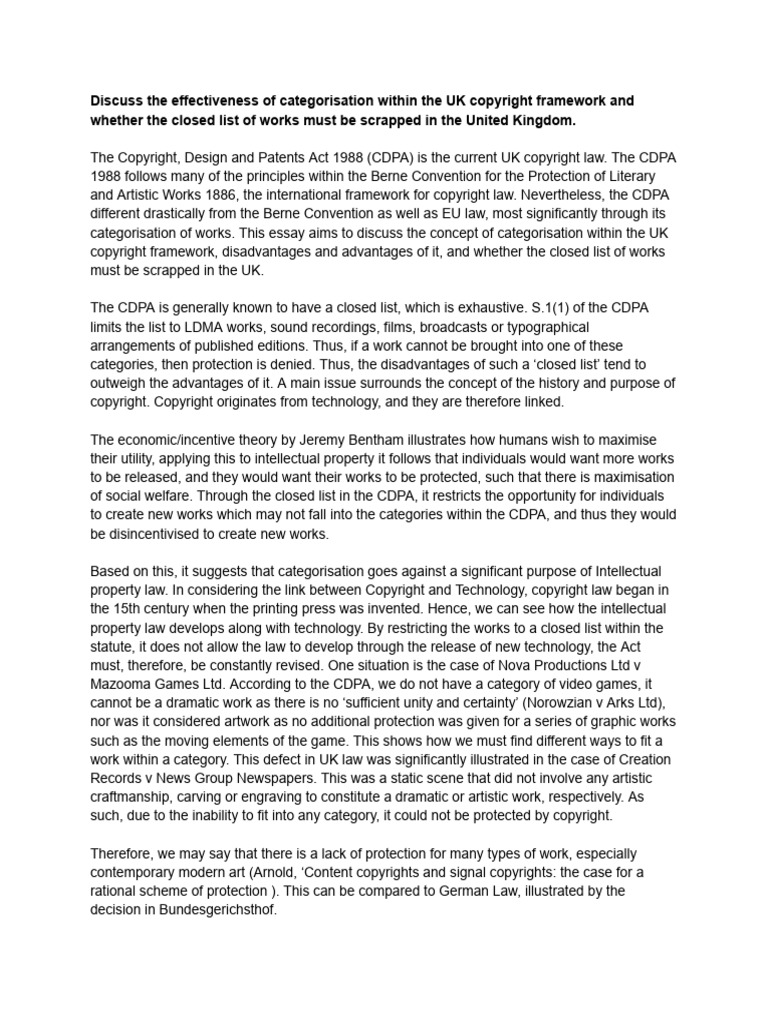 Copyright Essay | PDF | Copyright | Justice