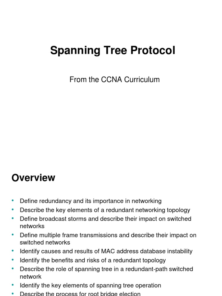 Spanning Tree Protocol: From The CCNA Curriculum | PDF | Network Switch ...