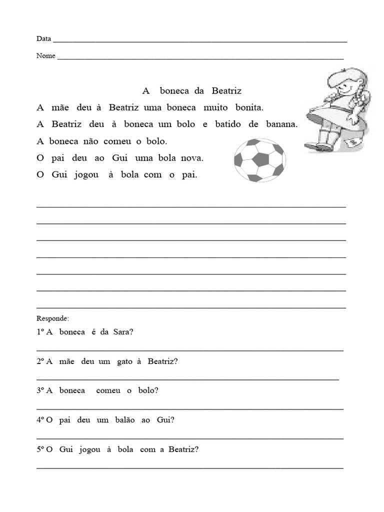 Atividades com a Letra B para 2º Ano | PDF