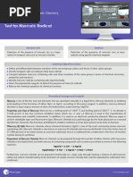 Test For Mercuric Radical Simulation