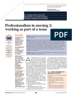 Professionalism in Nursing 2 - Working As Part of A Team