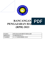 Rancangan Pengajaran Harian (RPH) 2023: Nama Siti Hajar Binti Khalid Minggu 16 Penggal 3 Tarikh 11-15 DISEMBER 2023