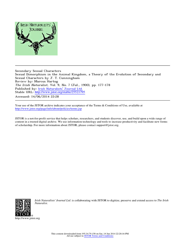 Secondary Sexual Characters | Download Free PDF | Hair