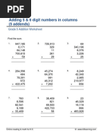 Grade 5 Add Five 5or6 Digit Numbers in Columns D