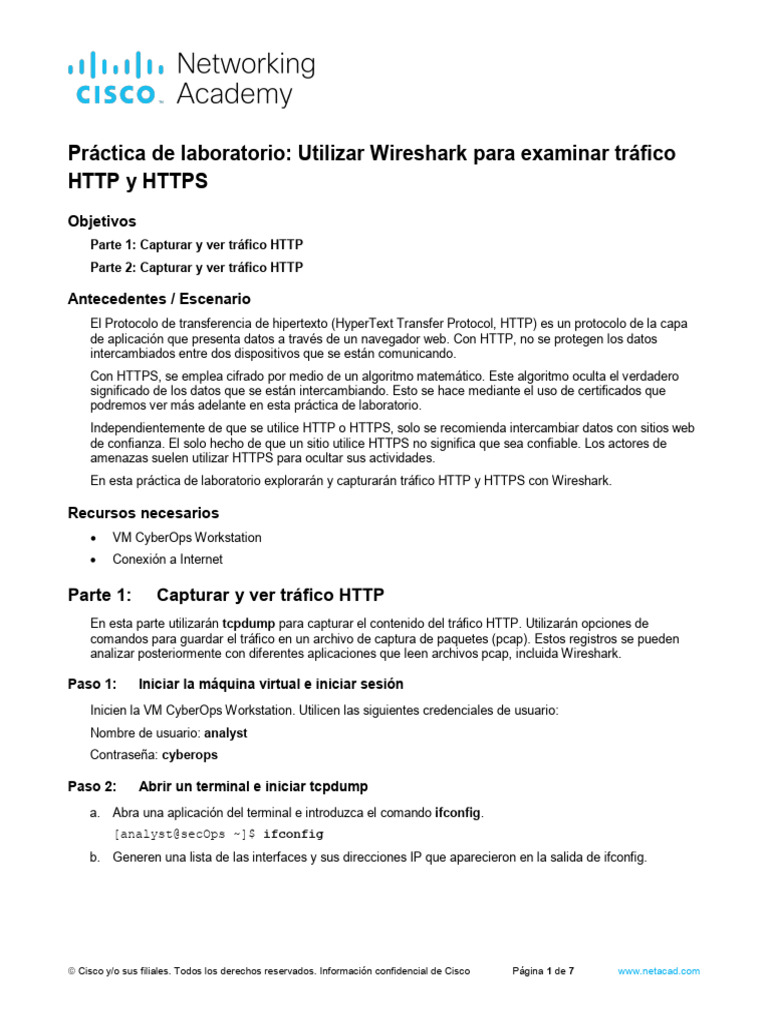 Lab 6 Análisis de HTTP y HTTPS | PDF | Internet | Red de arquitectura