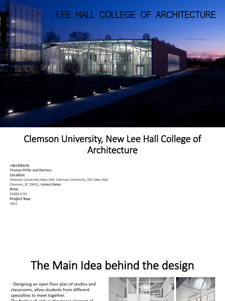 New Lee Hall Design at Clemson University | PDF | Art
