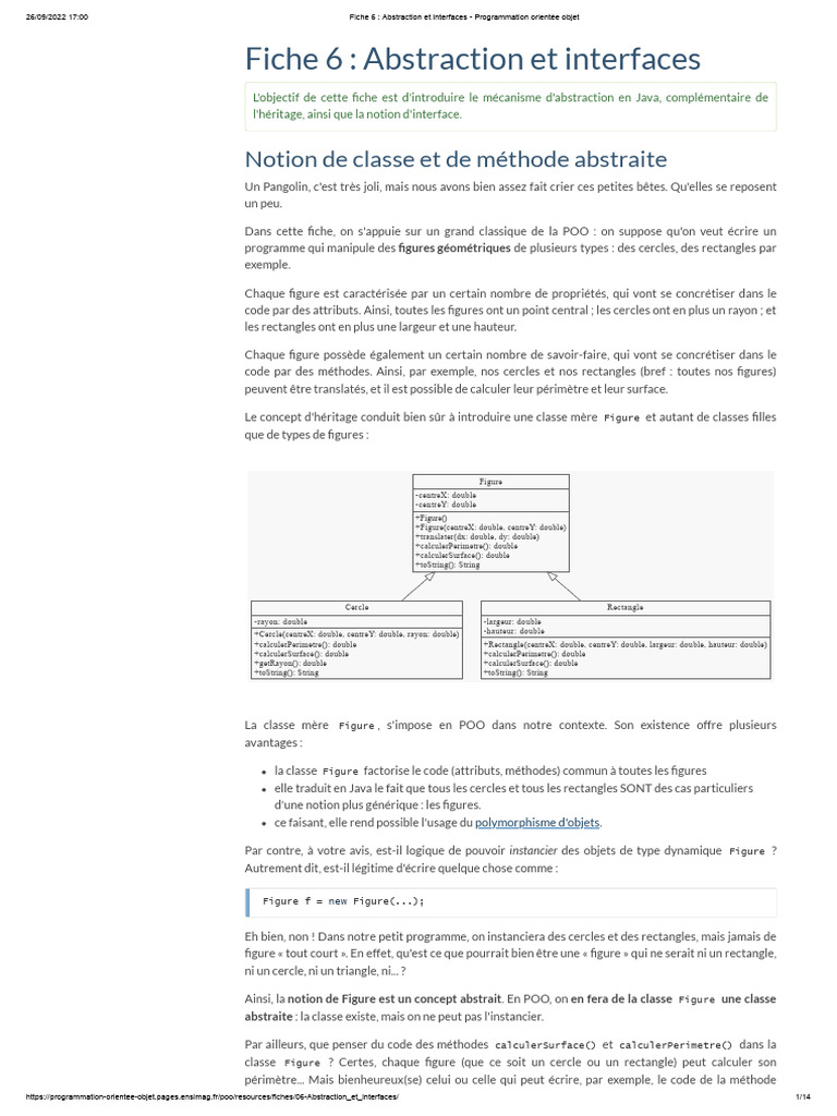 Abstraction et Interfaces en Java | PDF | Méthodes et références ...
