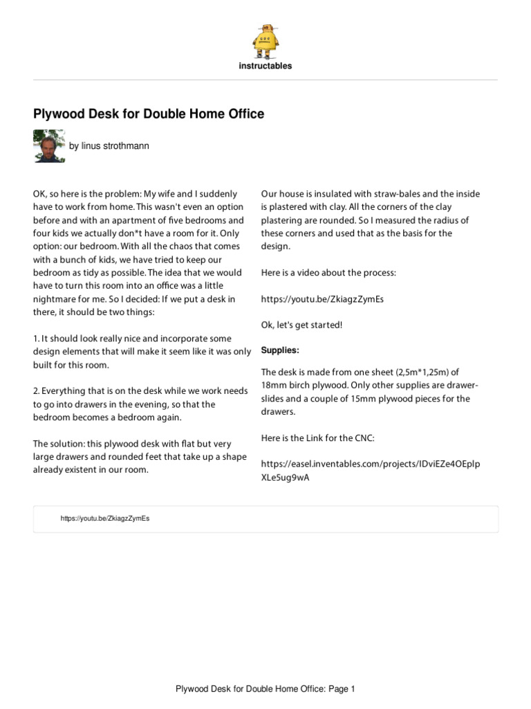 Plywood Desk For Double Home Office PDF Desk Plywood