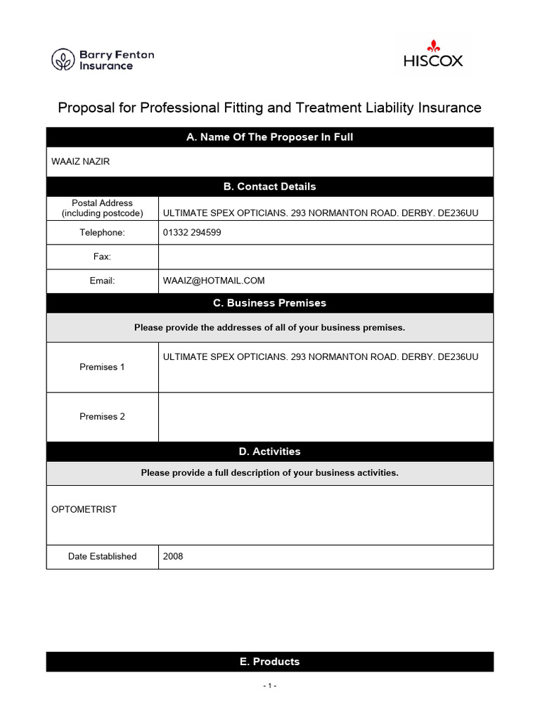 Audiology and Wax Removal Proposal PDF Insurance Private Law