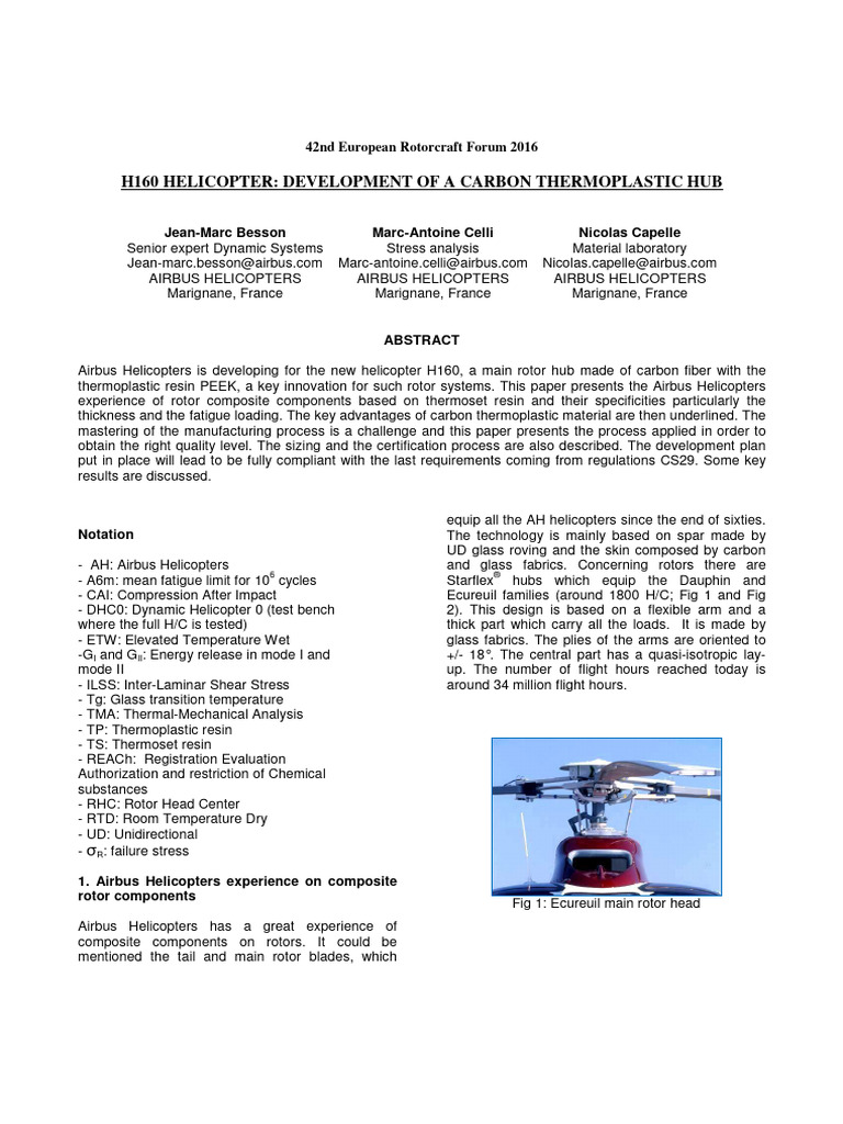 ERF 2016 37 H160 Thermoplastic Rotorhub | PDF | Fatigue (Material ...