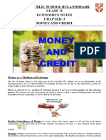 Notes - Money & Credit - Class X - Economics