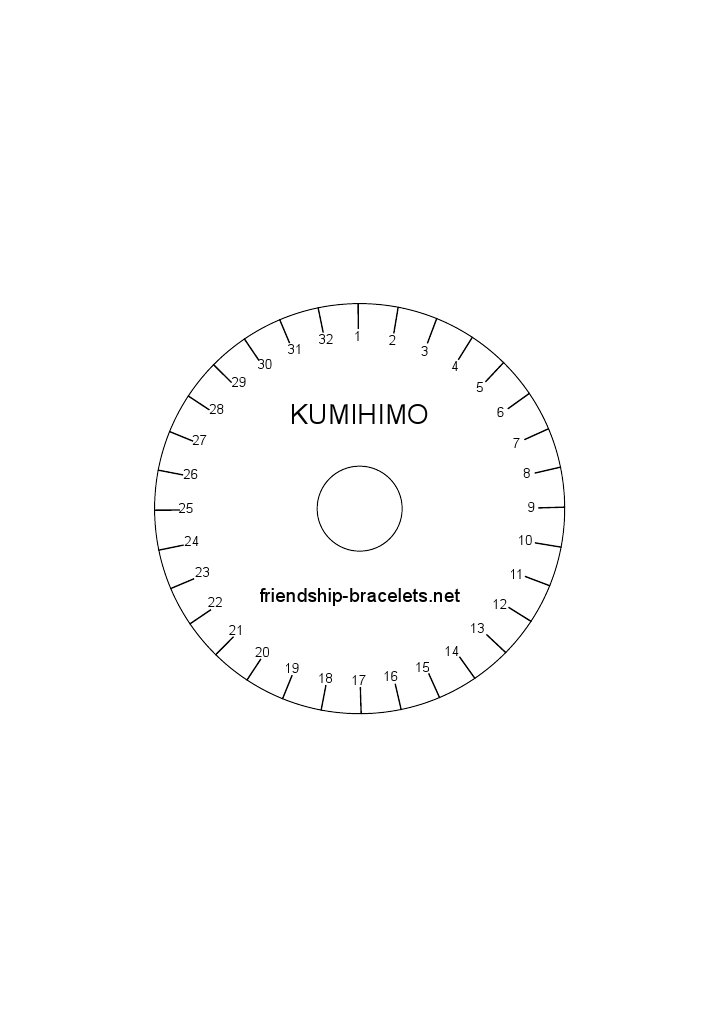 Kumihimo Disk Template PDF