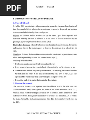 EVIDENCE GOOD NOTES
