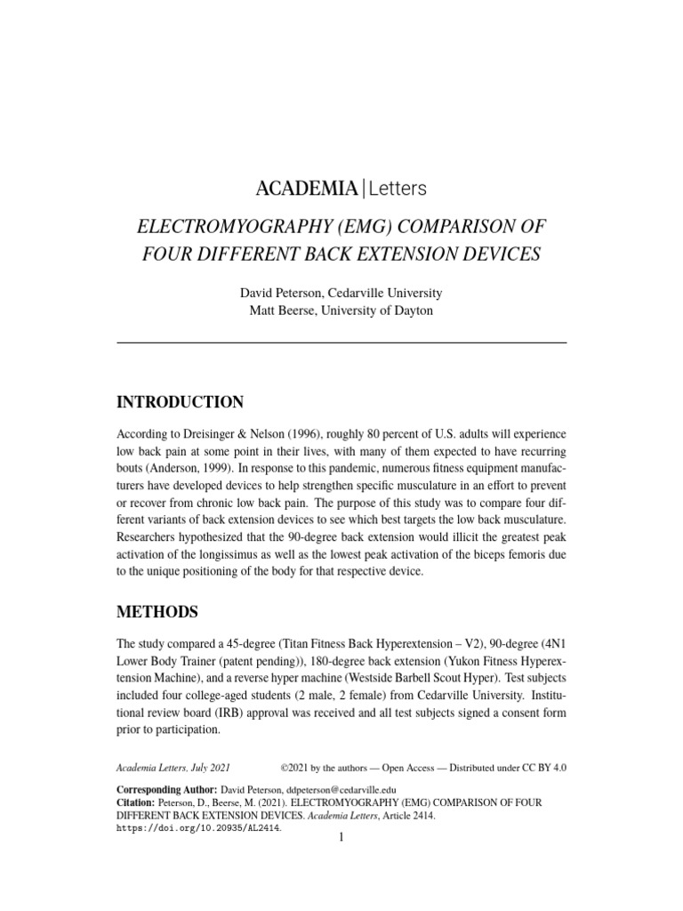 Electromyography Emg Comparison of Four | PDF