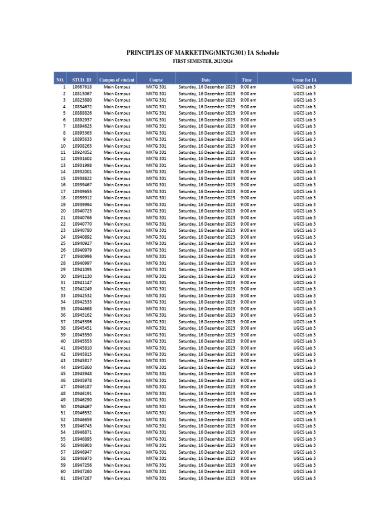 Principles of marketing mktg301 ia schedule pdf