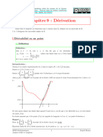 Chapitre 9: Dérivation: Dérivabilité en Un Point