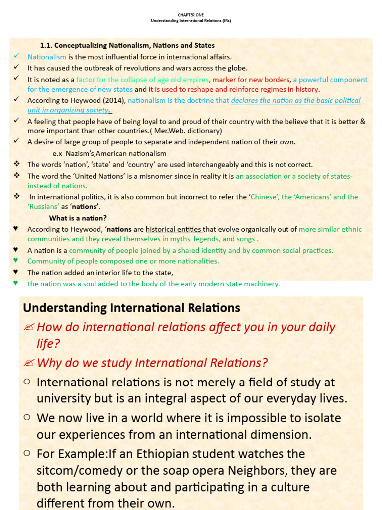 Nationalism and International Relations Insights | PDF | International ...